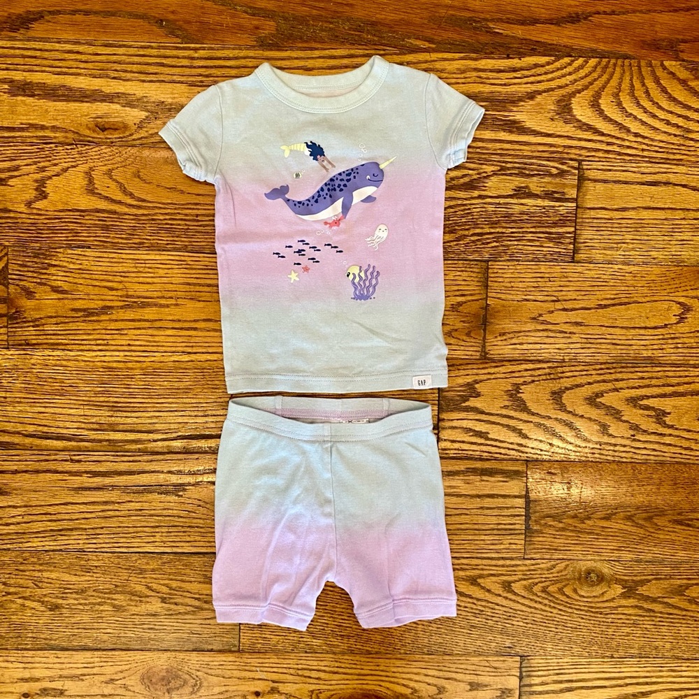 GAP - Narwhal Organic Cotton Short Pajama set - 2T